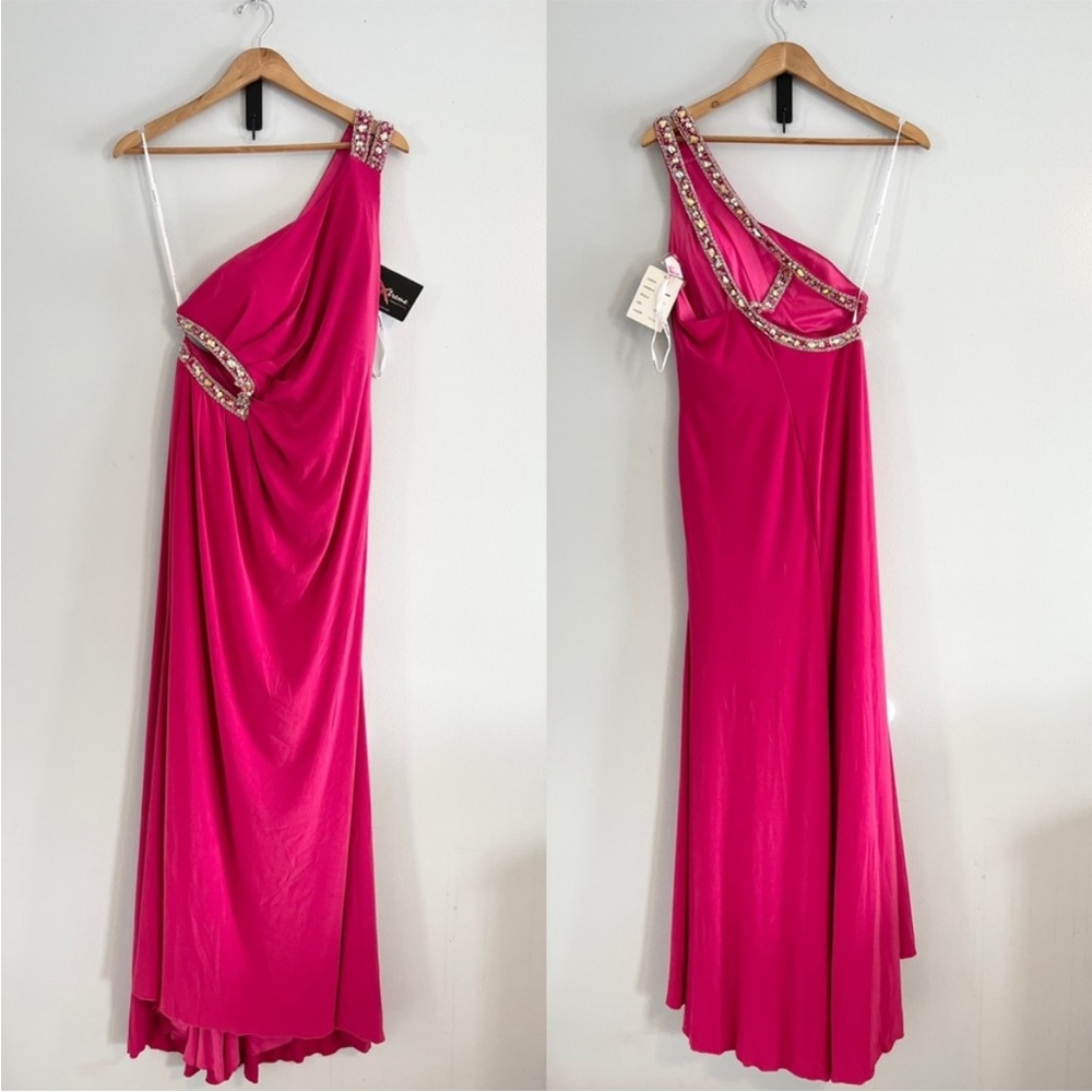 NEW Xtreme Prom One Shoulder Cutout Prom Dress Pink Size 10